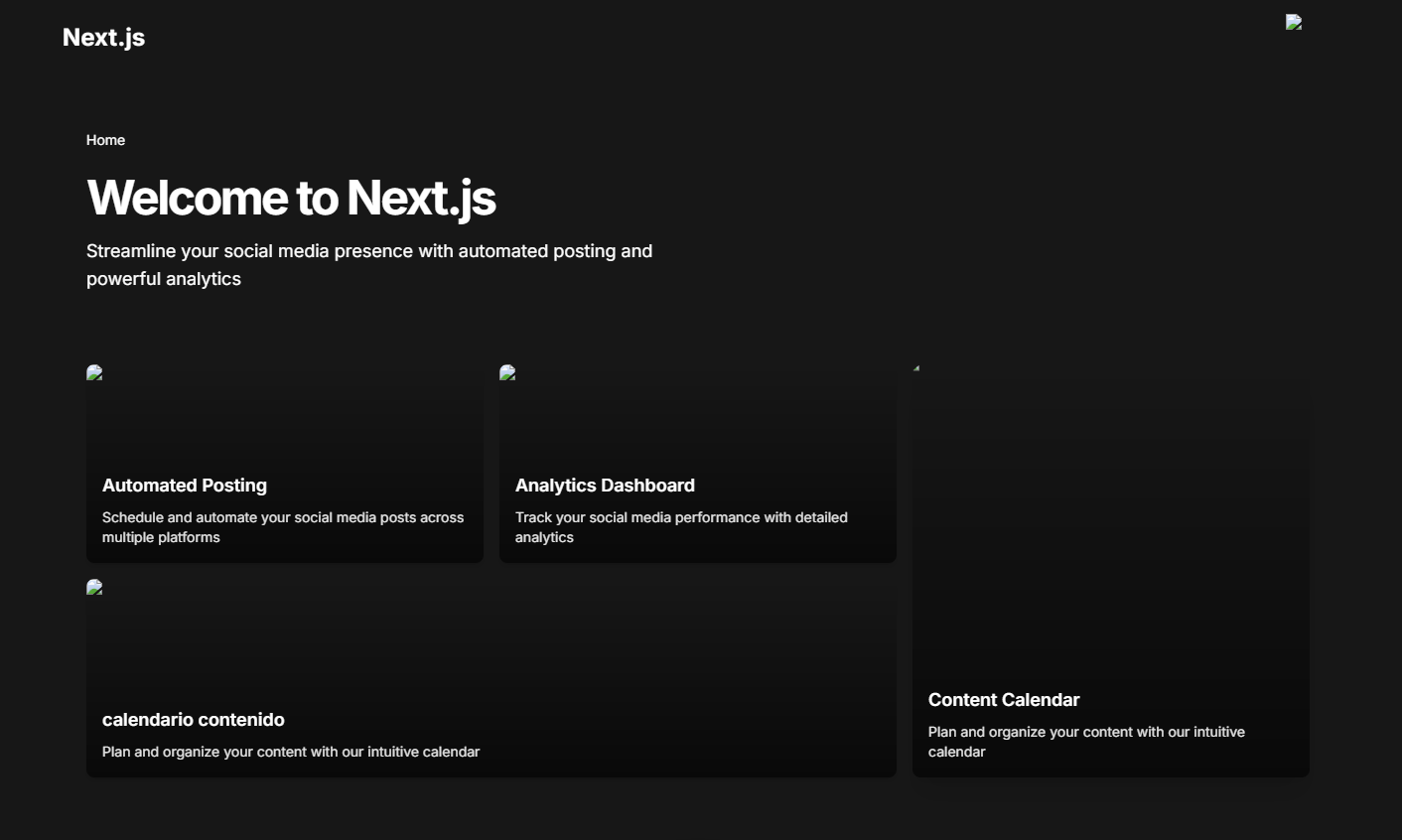 Next.js Components and Blog screenshot